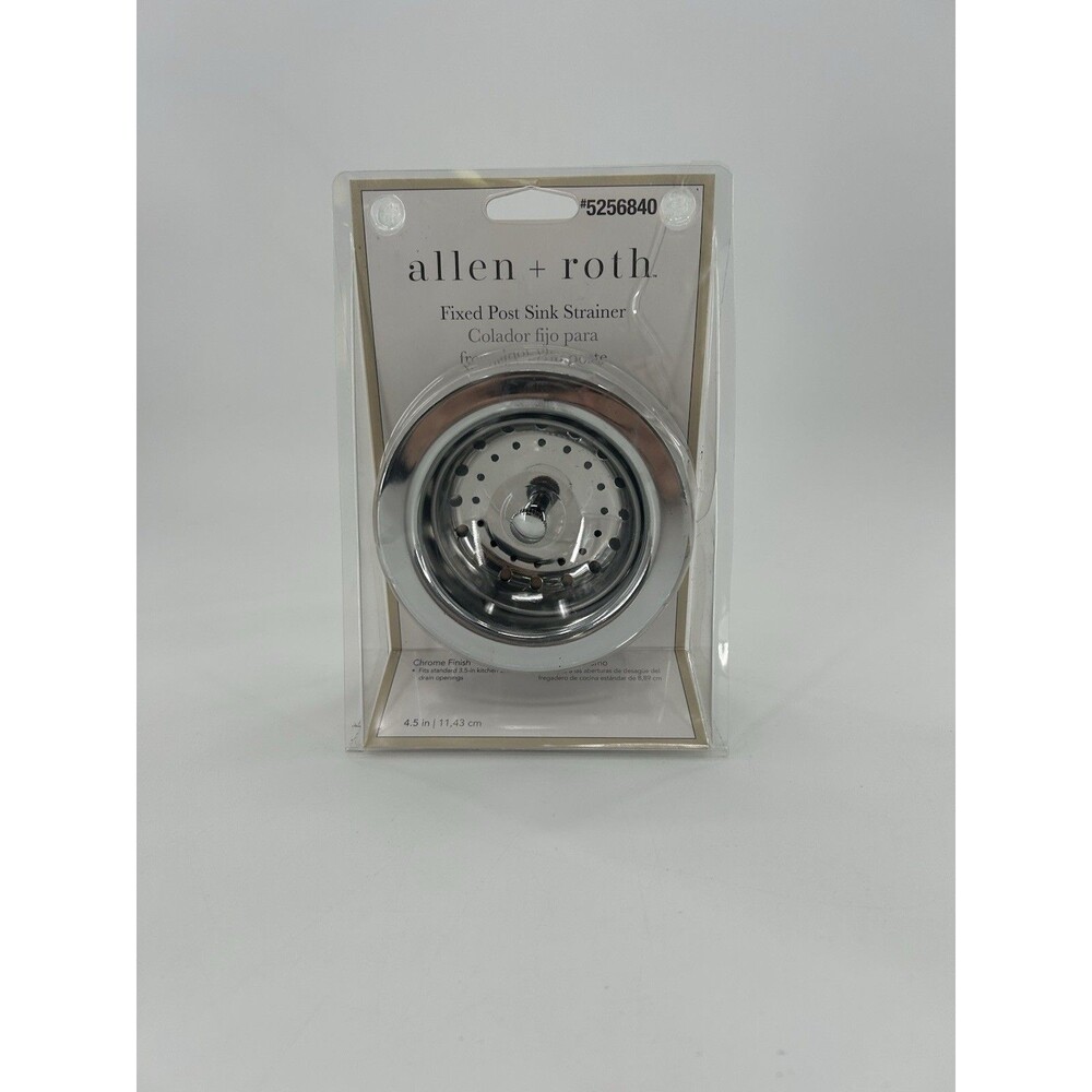 Allen + Roth 4.5" Fixed Post Sink Strainer Stainless Steel Finish NEW Ships Fast